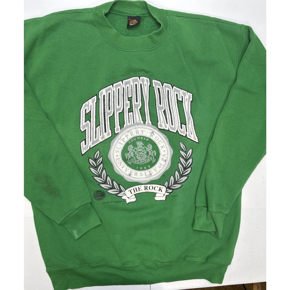 Vintage 80s Slippery Rock University Pennsylvania Made In USA 2XL Crewneck